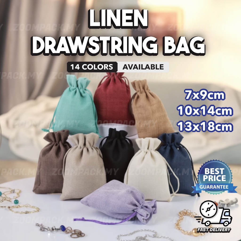 ZoomPack Linen Drawstring Gift Pouch Bag - Premium Quality for Doorgift ...