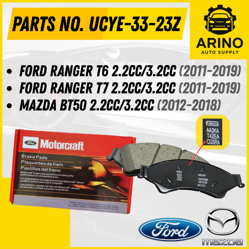 🇲🇾 FORD RANGER T6 / FORD RANGER T7 / MAZDA BT-50 FRONT BRAKE PAD UCYE ...