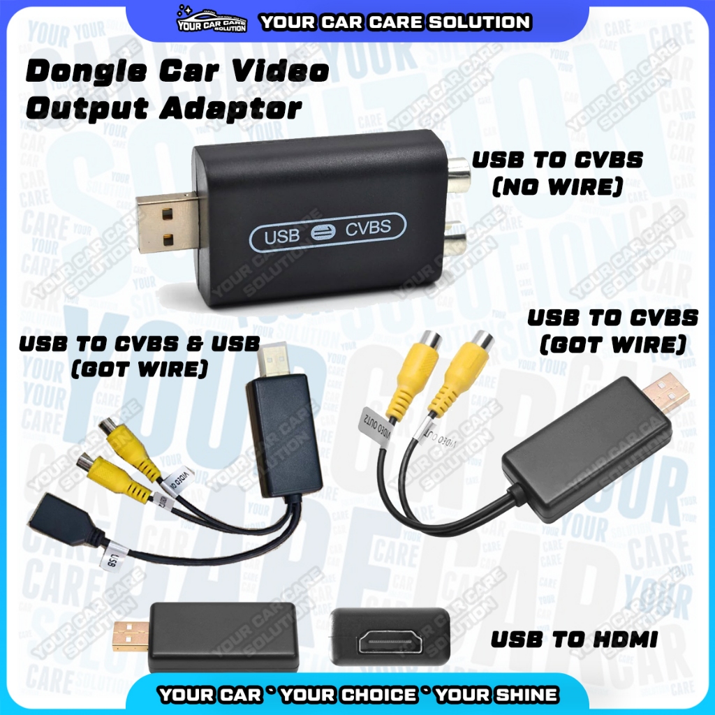 USB To CVBS RCA Video Output Adapter Box Dongle Interface Connect to TV ...