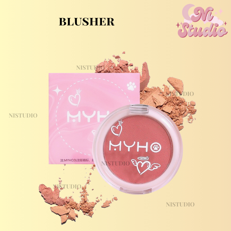 MYHO Glow Mini Blusher Pemerah Pipi Shimmer Natural Easy Blend Mono ...