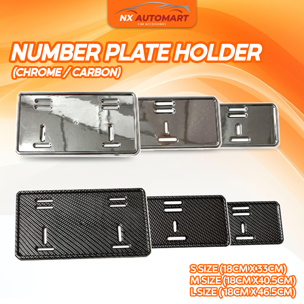 Plastic ABS Chrome Carbon Number Plate Holder Licence Plate Frame (13 x ...