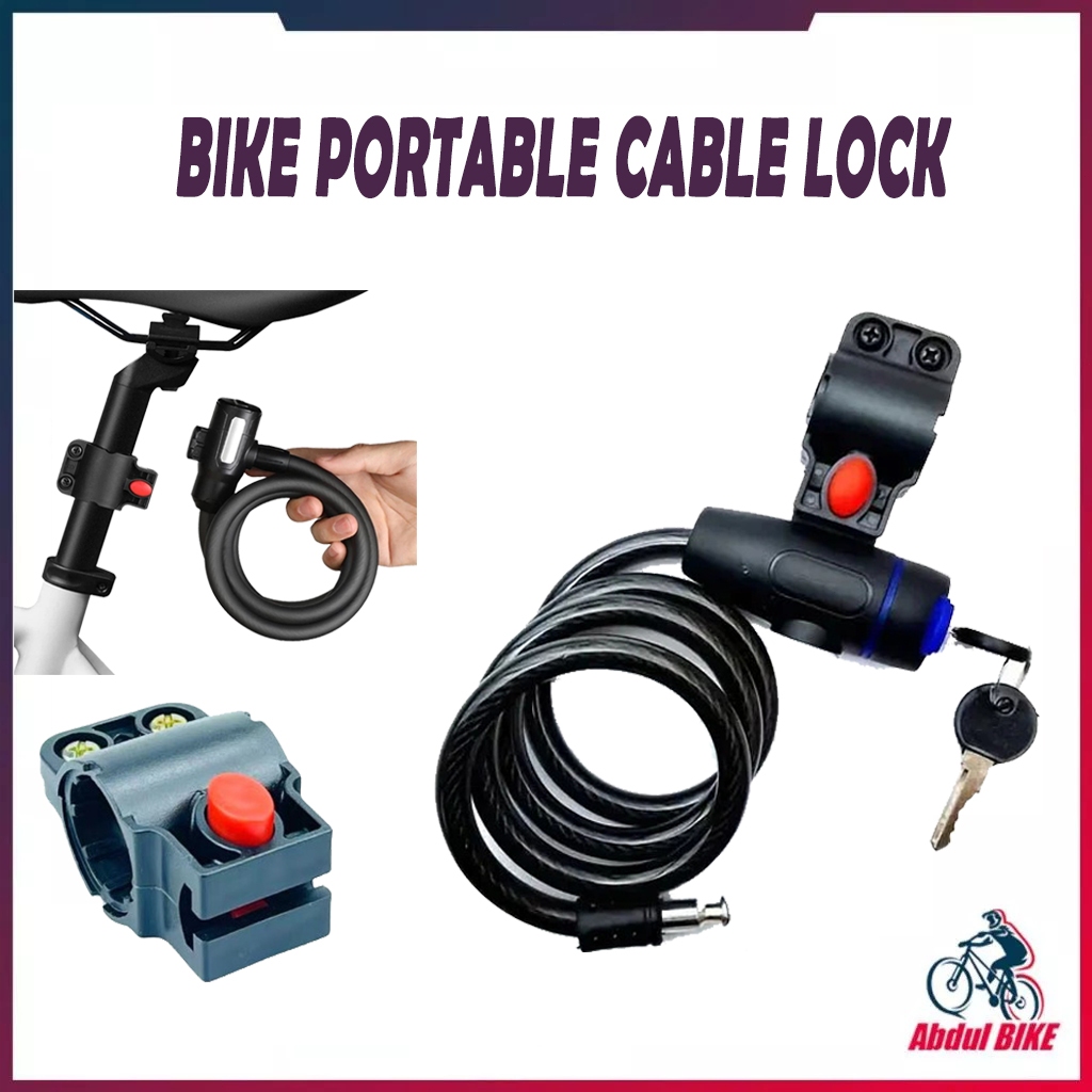 Bike Portable Cable Lock Penguncian Kabel Portable Bike Anti Theft Bike ...