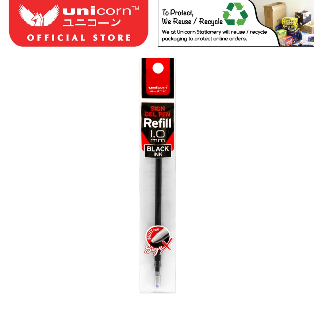 Unicorn Stationery Sign Gel Pen Black Ink Refill (1.0mm) UGR-1.0GX ...