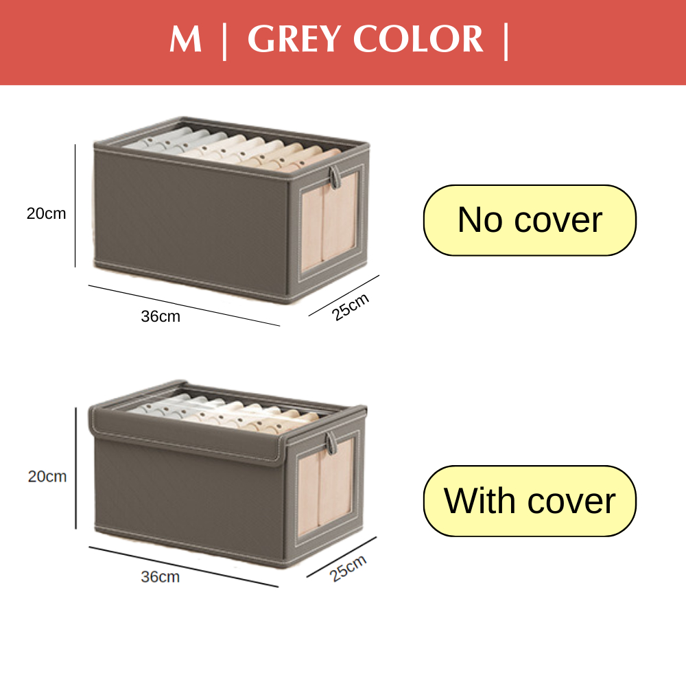 Foldable Storage Box With Window Wardrobe Dividers Clothes Organizer ...
