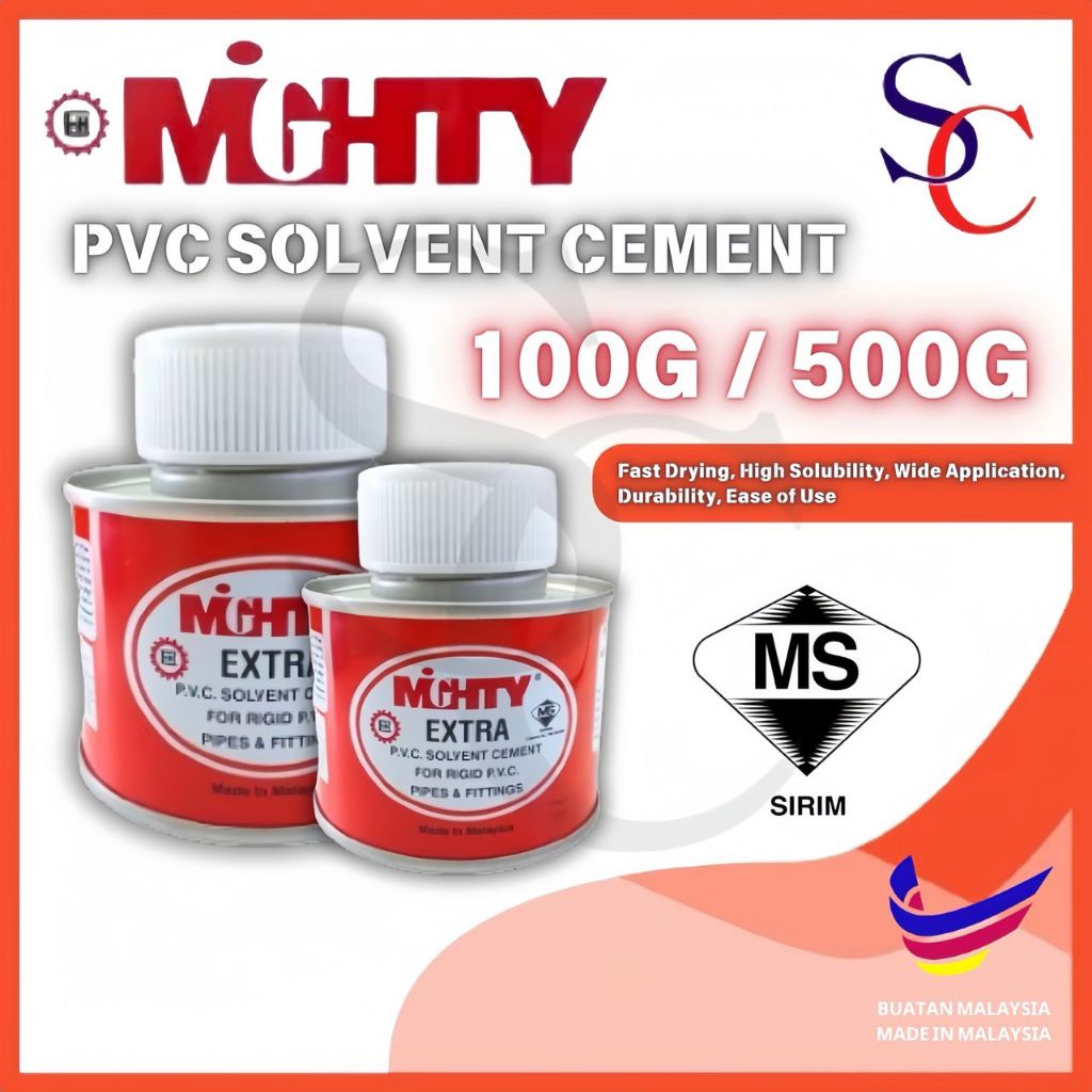 MIGHTY EXTRA PVC SOLVENT CEMENT GUM 100G & 500G / MIGHTY PVC GUM / PVC
