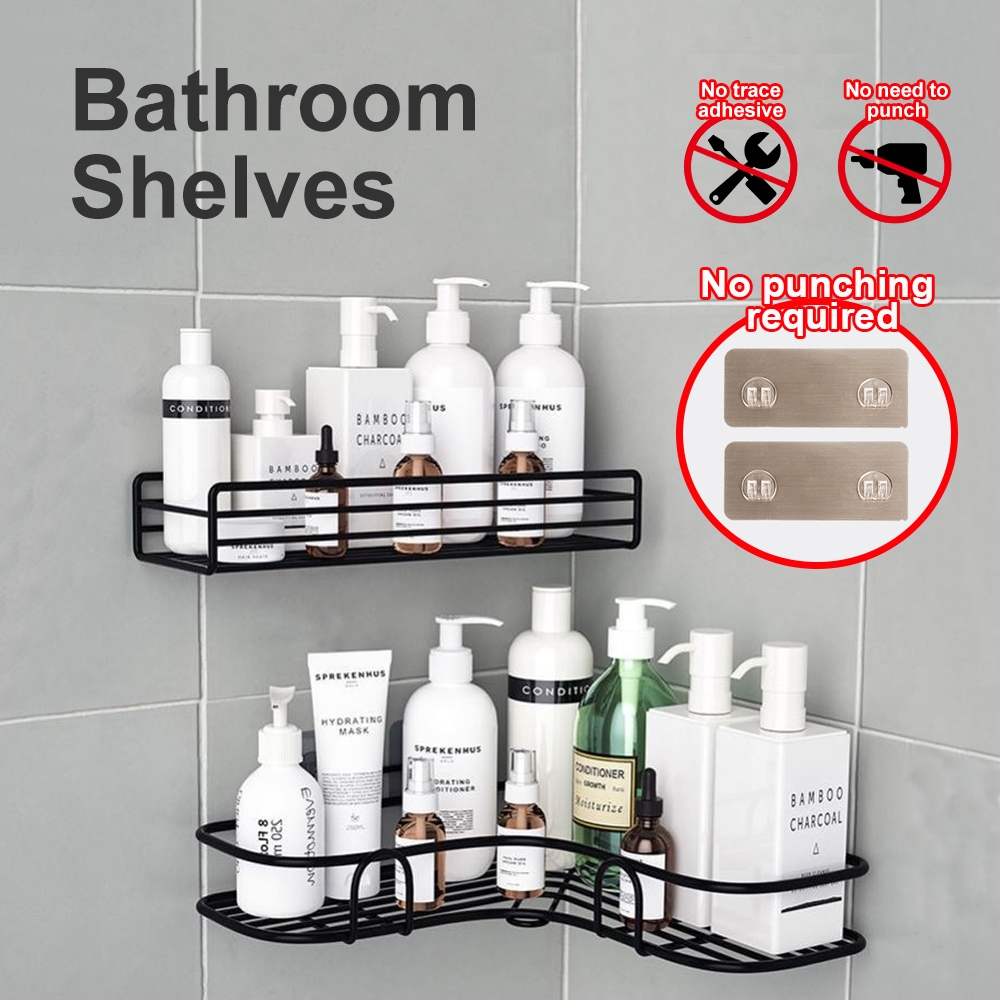 Non perforated toilet rack Shampoo wall rack Bathroom storage corner ...
