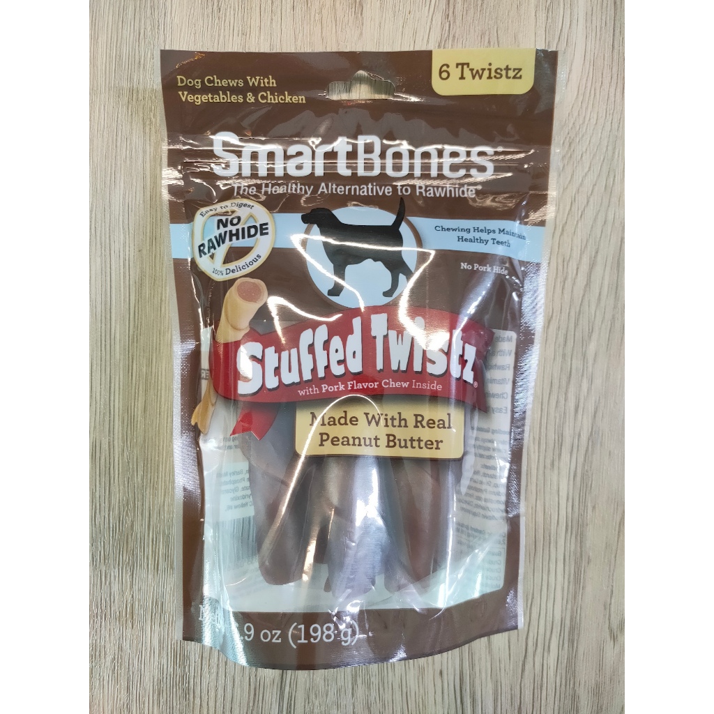 Smartbones Stuffed Twistz w Pork Flavor Dog Chew Chew Stick Dental Chew Snack Made w Real Peanut Butter 6 Twistz Shopee Malaysia