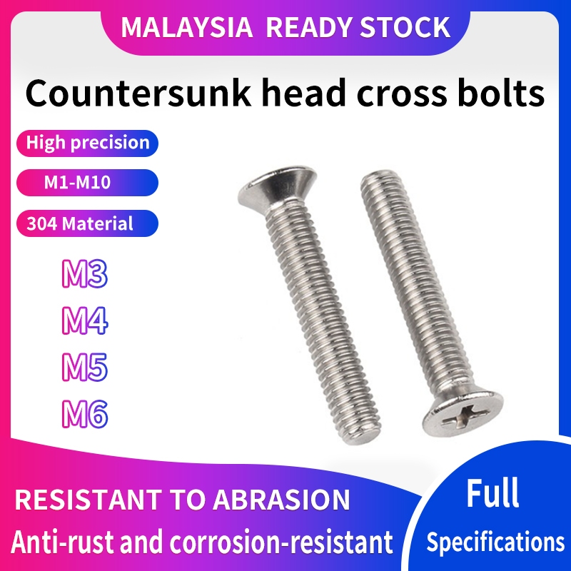 M3 M4 M5 M6 Screw Stainless Steel 304 CSK Flat Head Machine screw