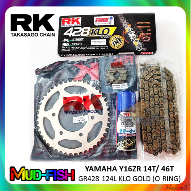 RK SET RANTAI YAMAHA Y16 Y16ZR SPROCKET + O-RING ORING GOLD BLACK CHAIN ...
