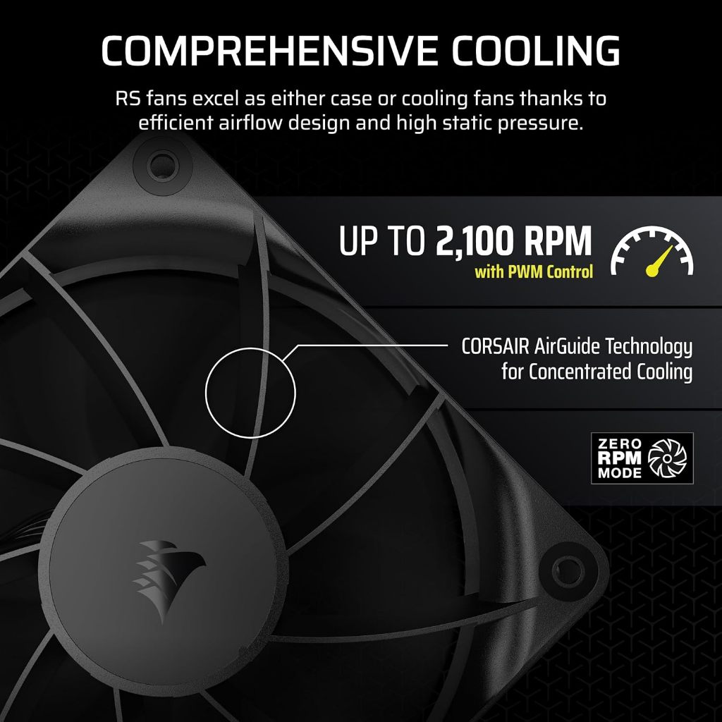 Corsair RS Series PWM PC Fan - Black/White (120mm/140mm) | Shopee Malaysia