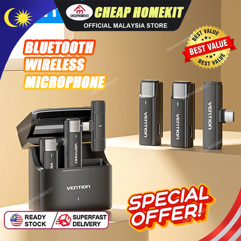 Bluetooth Wireless Lavalier Microphone Portable Mini Mic Live