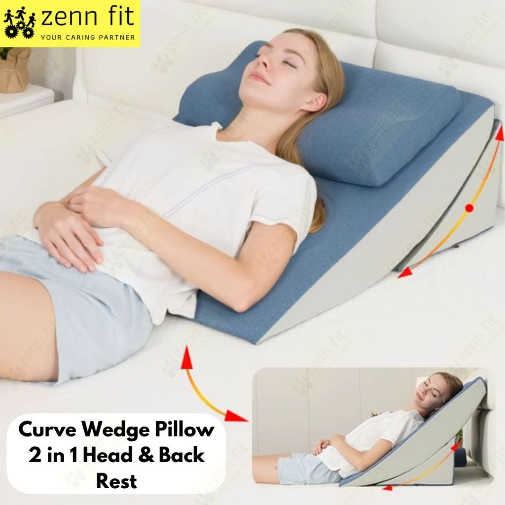 Curve Wedge Pillow Cushion in Head And Back Rest Prevent Acid