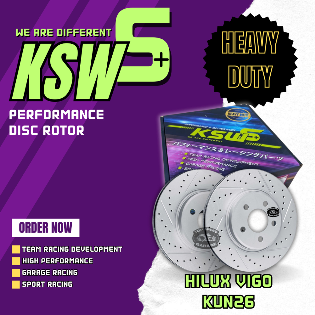 TOYOTA HILUX VIGO KUN26 - KSW S+ Performance Disc Rotor Slotted ...