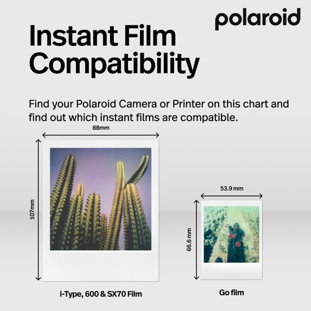 Polaroid Go Color Film Double Pack 16 Photo- Color/Black Frame/Powder ...