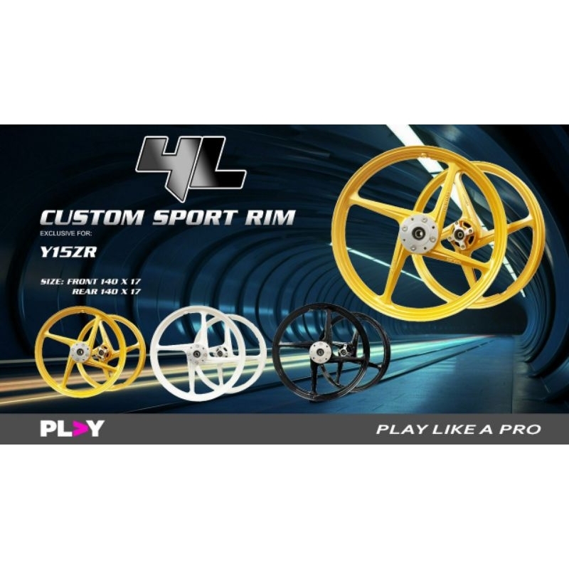 PLAY Y15ZR Y15 LC135 MASUK ARM Y15 4 BATANG CUSTOM SPORT RIM SET ALLOY ...