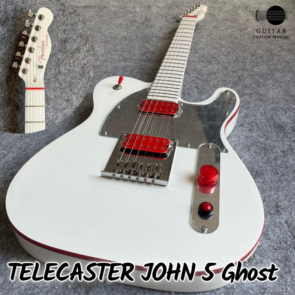 GCM Custom Made Telecaster John 5 Ghost Arctic White Electric Guitar ...