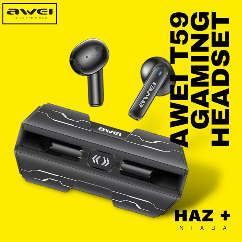 Awei T59 Bluetooth 5.3 Earphones Wireless Headphone Low Latency Gaming
