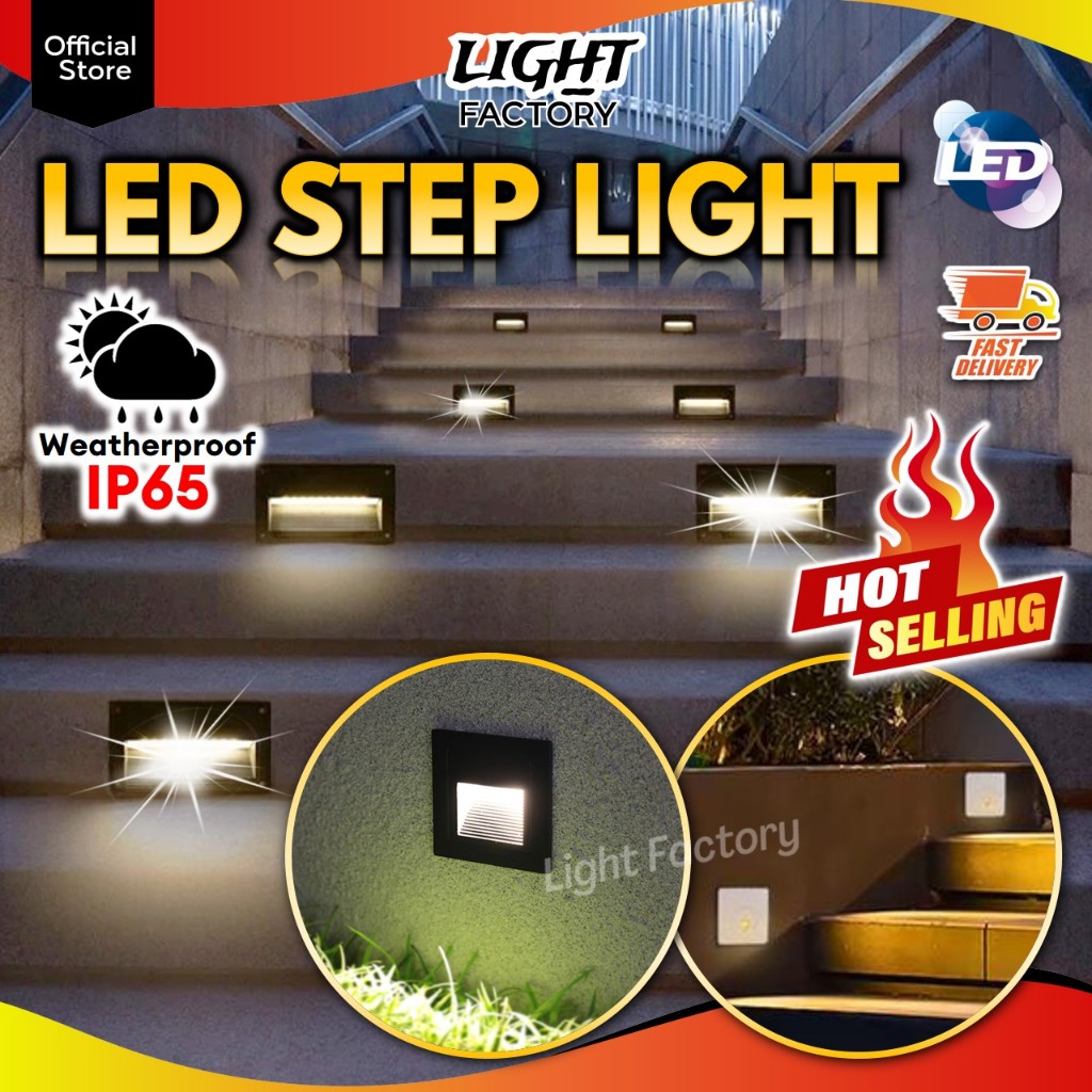 Modern LED Recess Step Light 1W / 3W Outdoor Weatherproof Wall ...