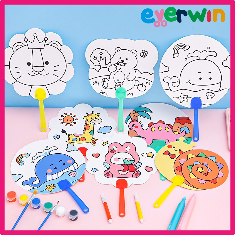 【EWW】Kids DIY Doodle Hand Fan Art & Craft Activities Kindergarten ...