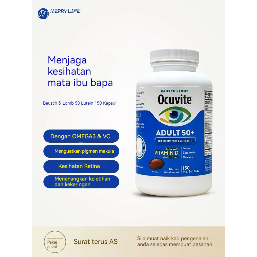 Ocuvite Adults Eye Supplement 50+ Bausch&Lomb150 Tablets Vitamin