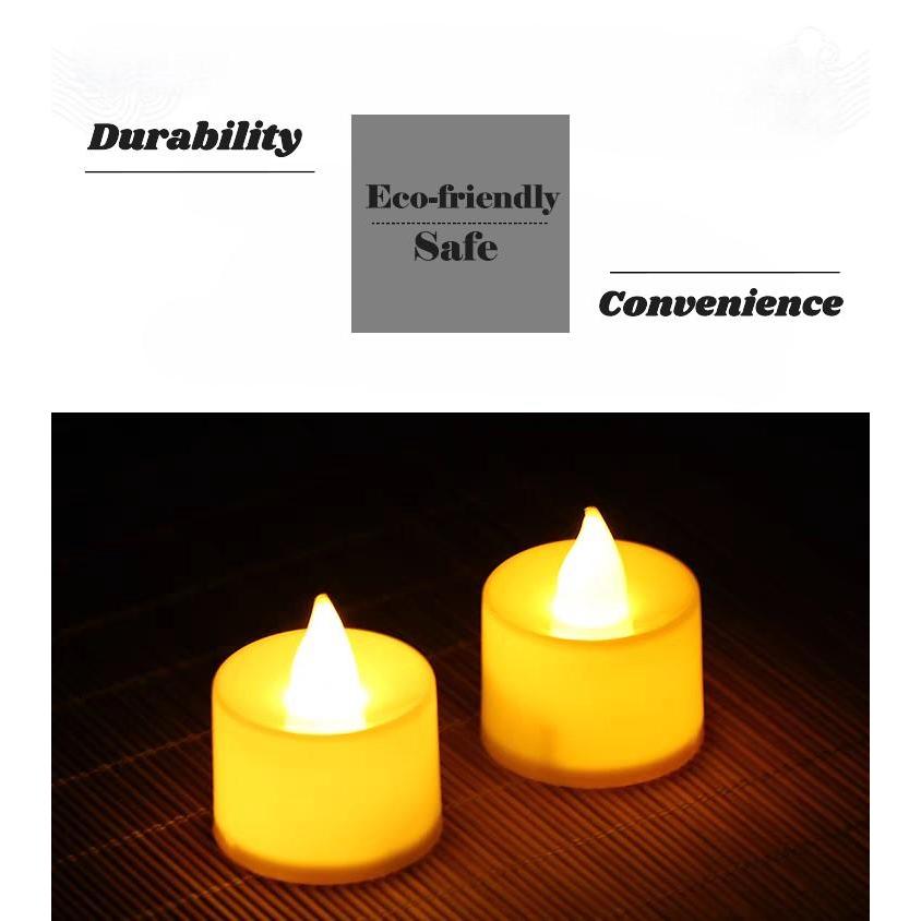 (Free Battery) Flicker Yellow LED Candle Flicker LED Romantic Candle ...