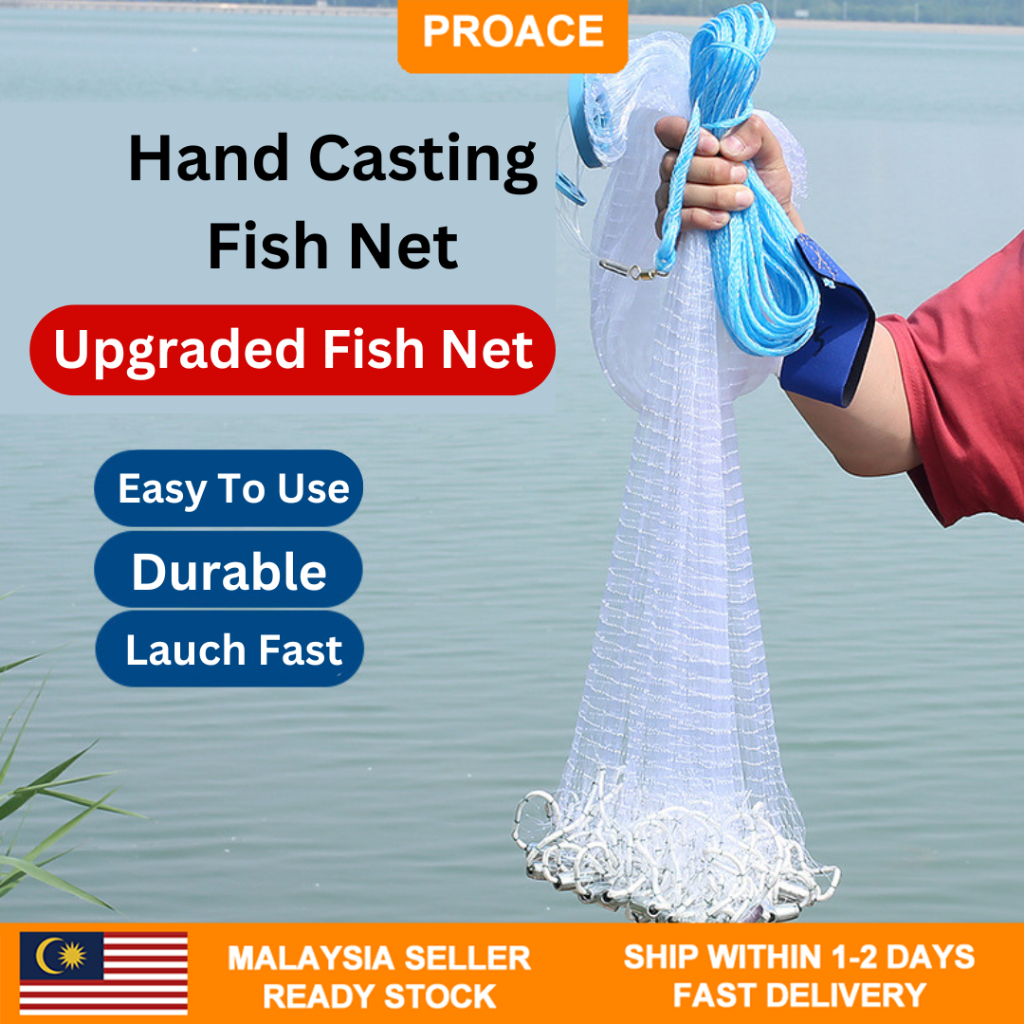 [ 🔥 Ready Stock 🔥 ] Jaring Ikan Fishing Net Hand Casting Tangsi Mesh ...