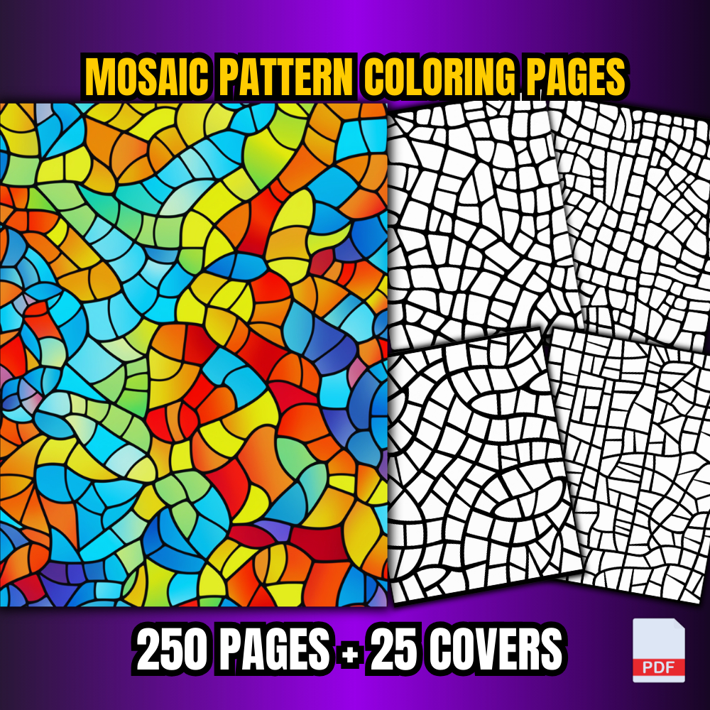 [PDF] MOSAIC PATTERN COLORING PAGES FOR ADULTS (250 PAGES + 25 COVERS ...
