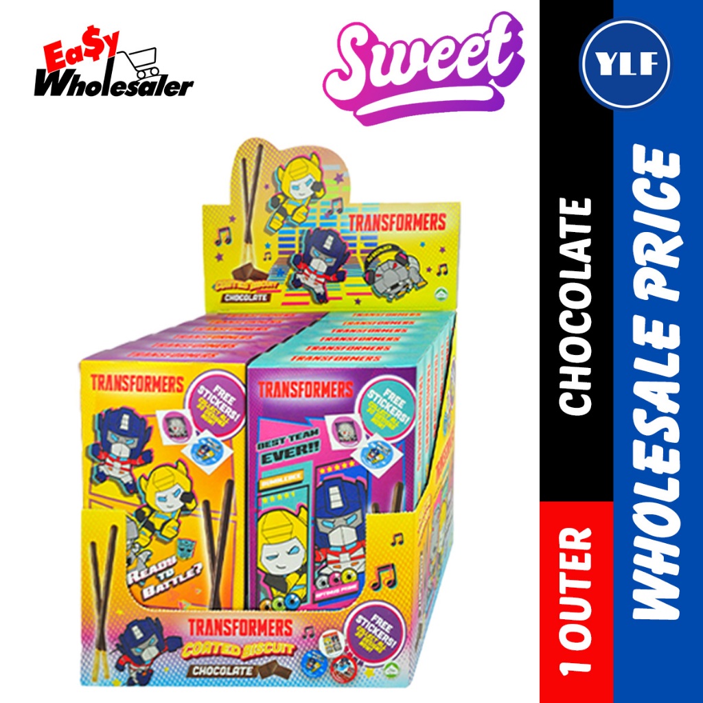 TRANSFORMERS COATED BISCUIT CHOCOLATE 32G x 12 units /WHOLESALE PRICE ...