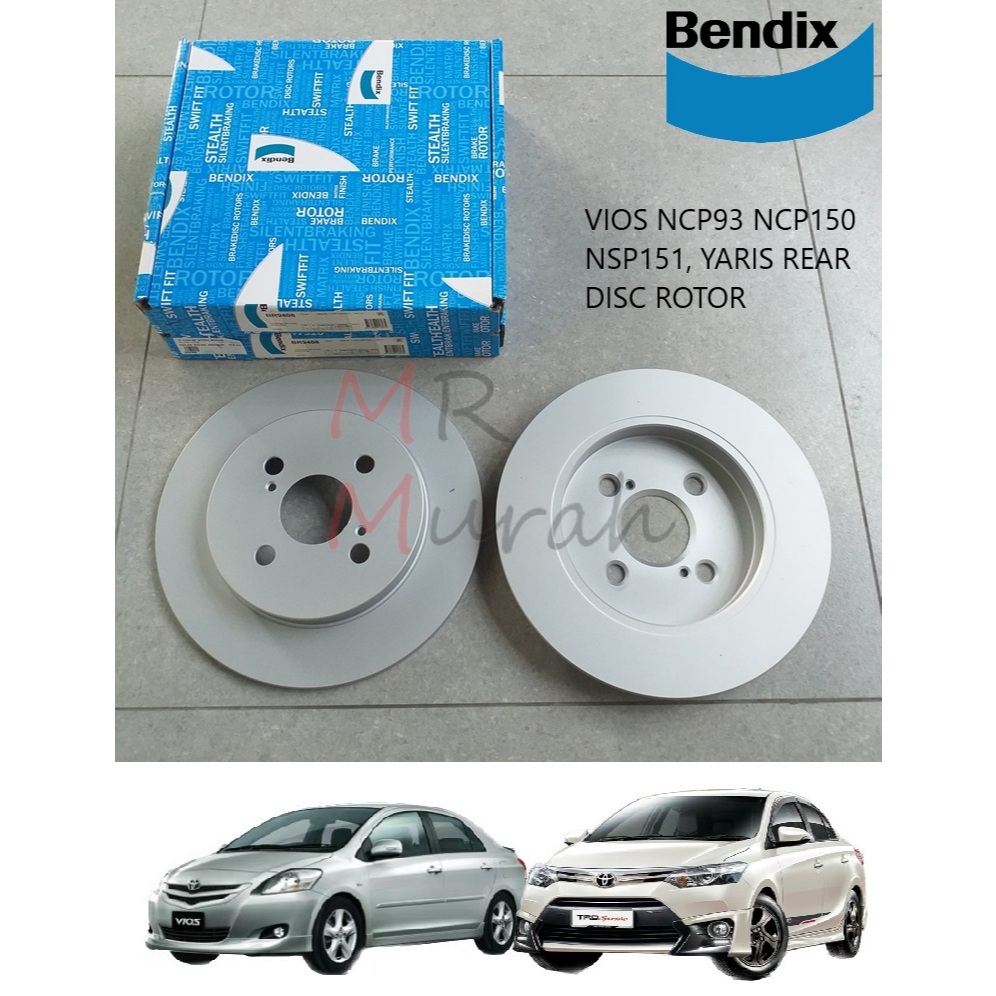 Original Bendix BR9408 Vios NCP93 NCP150 NSP151 Yaris Rear Disc Rotor ...