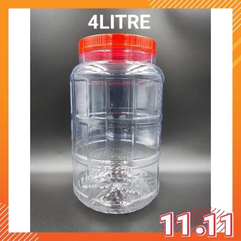 (700) BP PLASTIC / 4 Liter(Round) Balang Kuih Raya / Balang Kuih ...