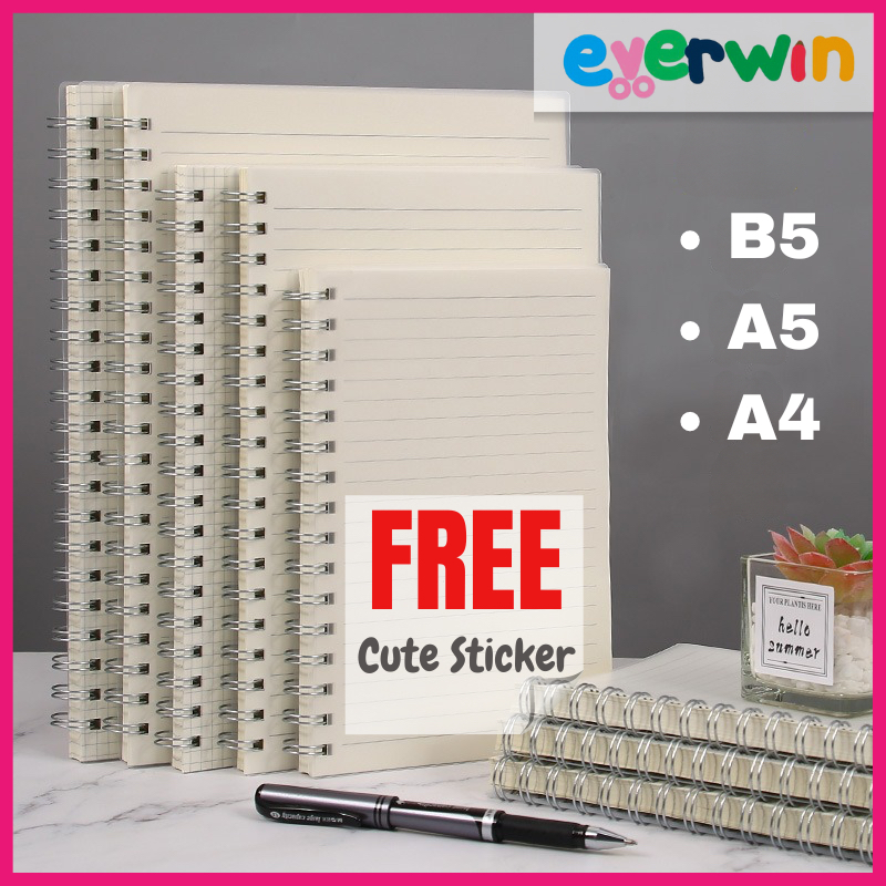 【EWW】160pages Matte Cover Notebook Spiral Wire Notebook Journal book ...