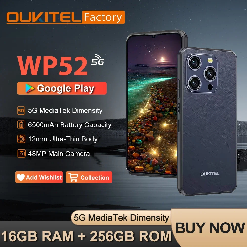 【In Local】Oukitel WP52 5G Rugged Smartphone Android14 16GB+256GB ...