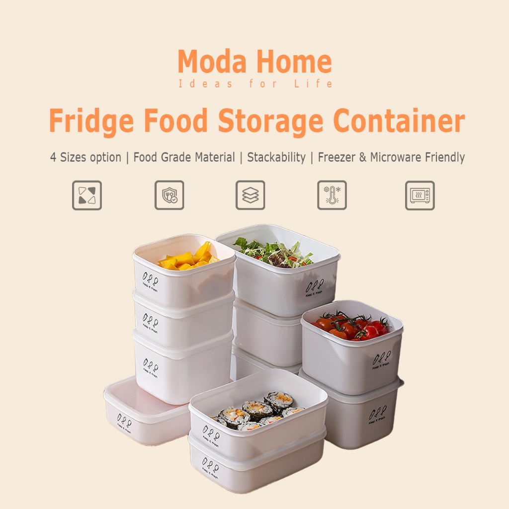 Moda Home Food Container Freezer Storage Fridge Organizer 冰箱收纳盒 - White ...