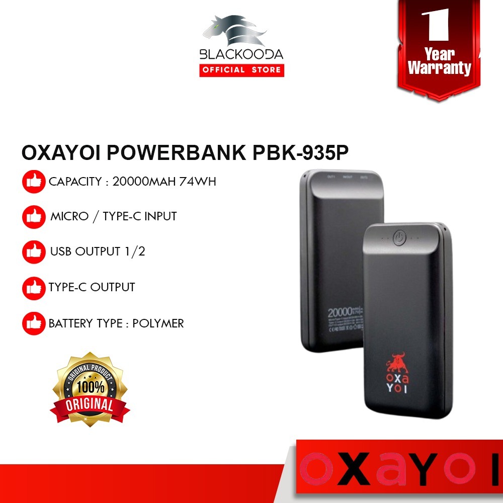 OXAYOI OXA-PBK-935P 22.5W Power Bank (20000mAh) NEW Version | Shopee ...