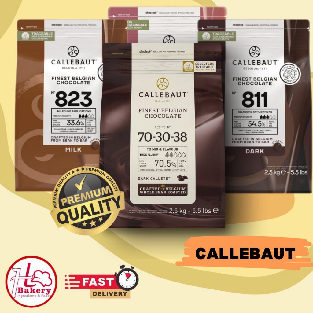 CALLEBAUT FINEST BELGIAN PREMIUM CALLETS CHOCOLATE 811 / 823 / 70-30-38 ...