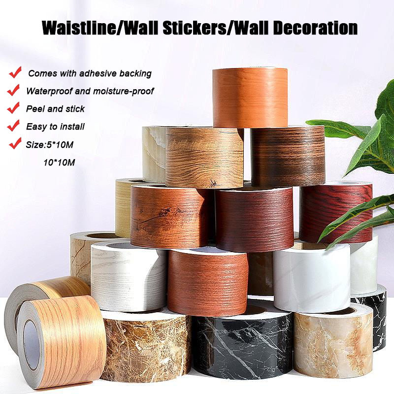 10m Marble Wood PVC waterproof border bedroom door frame self adhesive ...