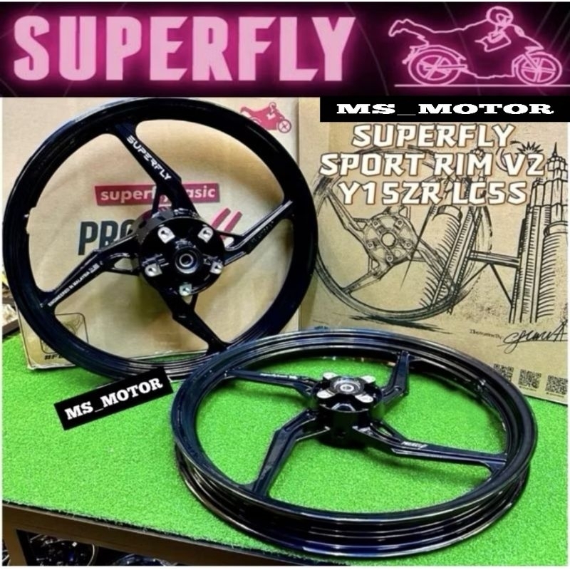 SUPERFLY PROJECT X SPORT RIM 4 BATANG DESIGN BARU Y15ZR Y16ZR ABS 125Z ...
