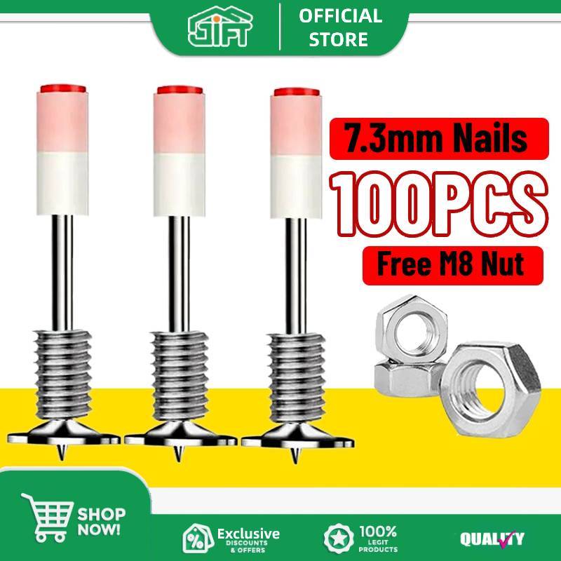 100/50pcs Steel Nail Gun Rivet Gun Bullet Nail Gun Concrete Fire Nail ...