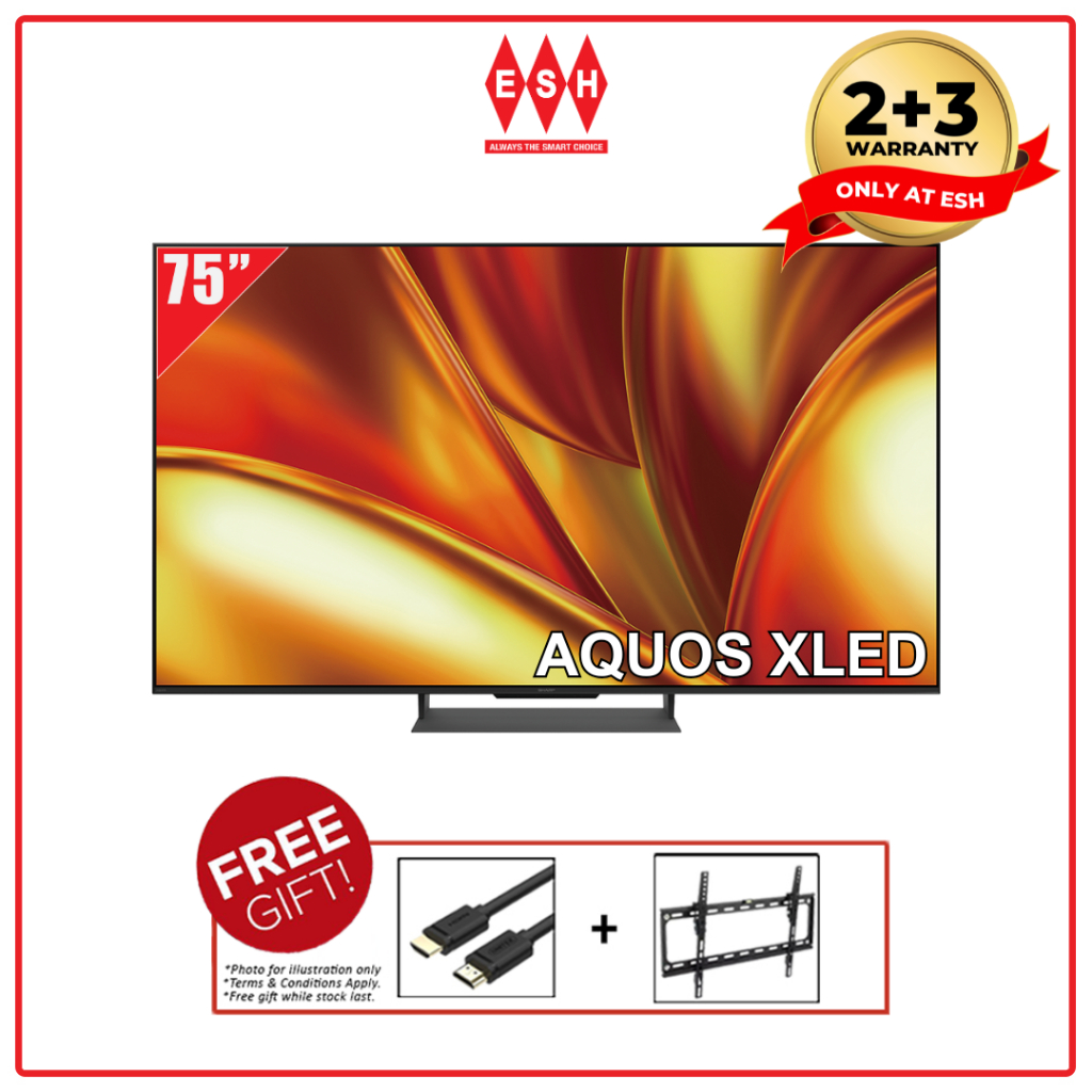 Sharp 4TC75GU8500X 75 Inch AQUOS XLED 4K UHD Google TV | ESH | Shopee ...