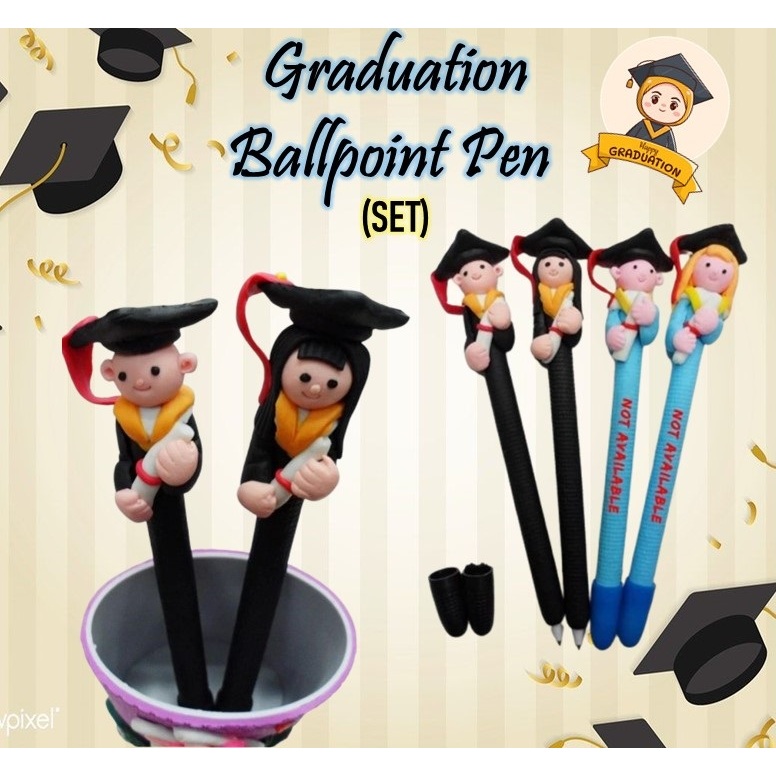 SET MIX* Graduation Ballpen 10pcs. Convocation ballpen Character ...