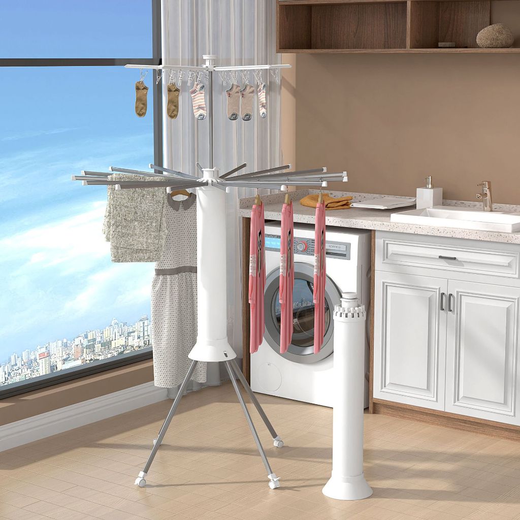 Drying rack, laundry drying rack, 360° rotation, installation-free ...