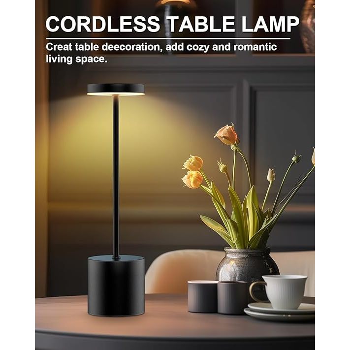 Classic Metal Touch Sensor LED Table Lamp Rechargeable Desk Lamp 3 ...