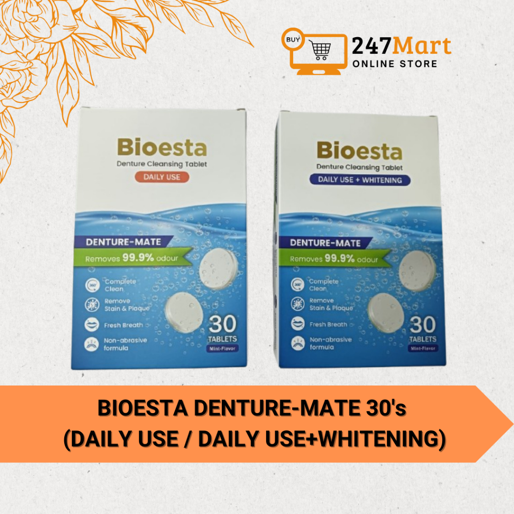 BIOESTA Denture-Mate Daily Use/ Daily Use+Whitening 30's - Mint Flavor ...