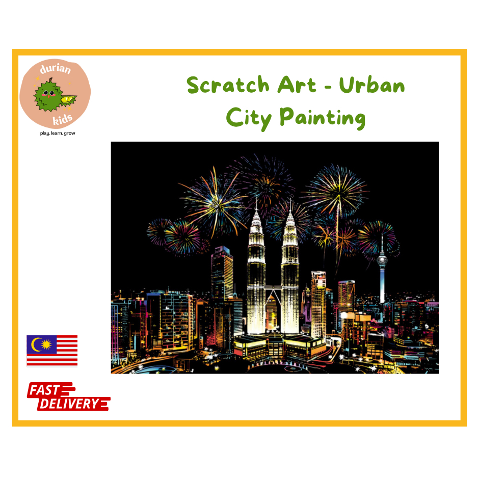 DIY Colourful Scratch Art Urban City Night Hand Scratch Painting Craft ...
