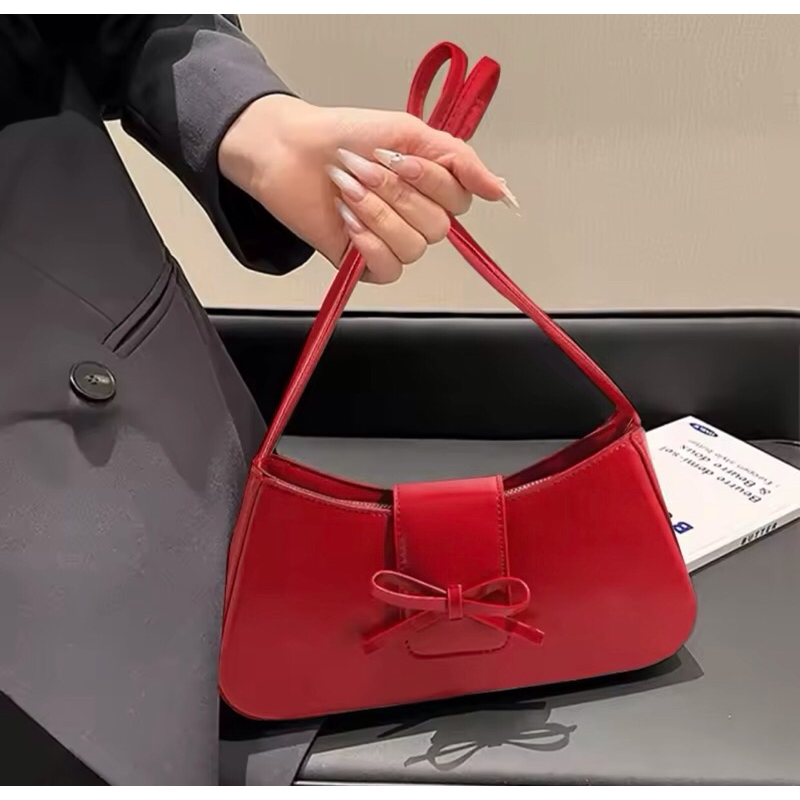 High Grade Sense Retro Women Underarm Bag 2024 Spring New PU Leather Lady Commuter Shoulder Bags Solid Small Handbags Shopee Malaysia