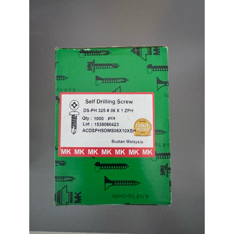 MK DS-PH #6 x 1” ZPH Self Drilling Screws 5PCS Pack | Shopee Malaysia