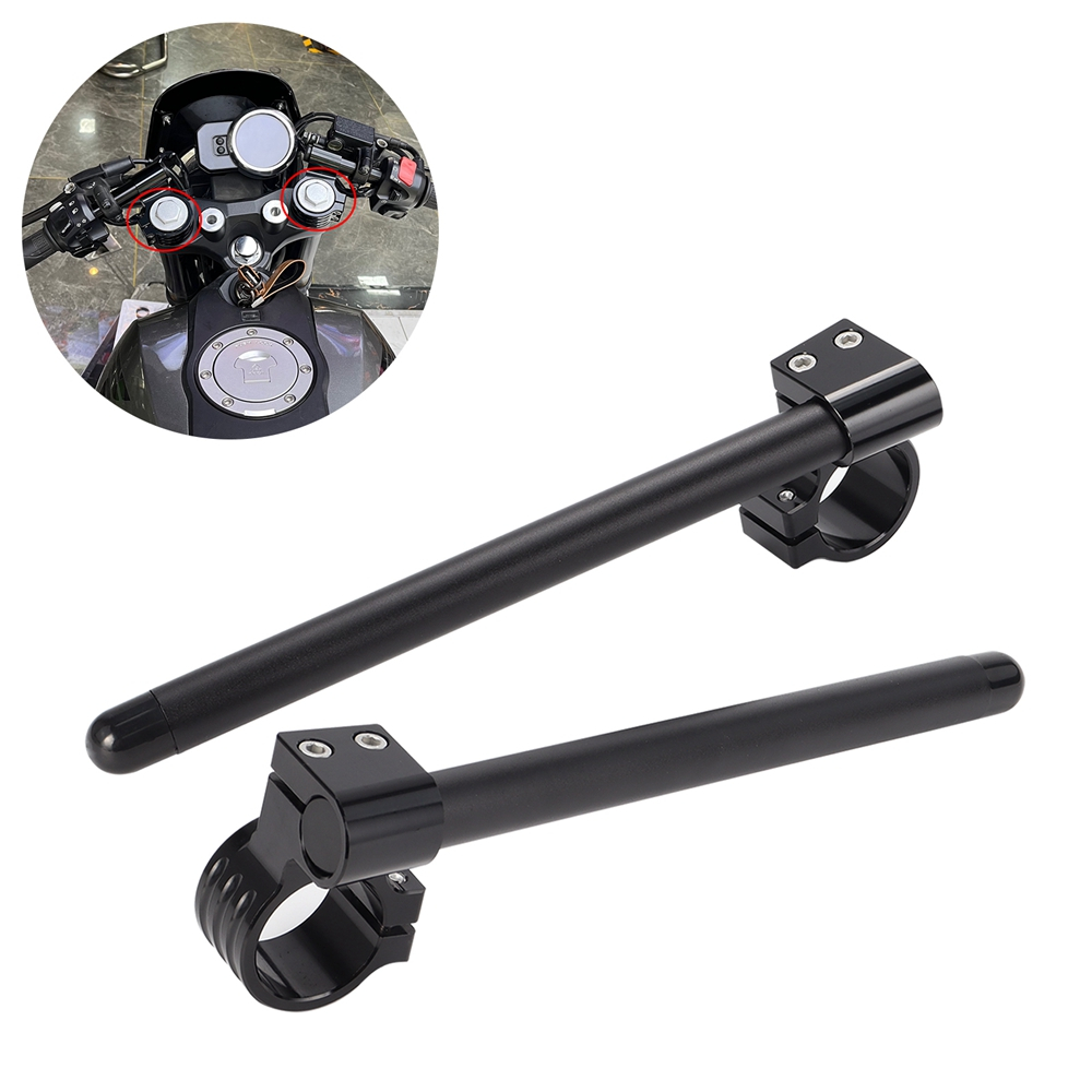 Universal Stainless Steel Matte Black Racing CNC 41MM Clip On Ons Fork ...