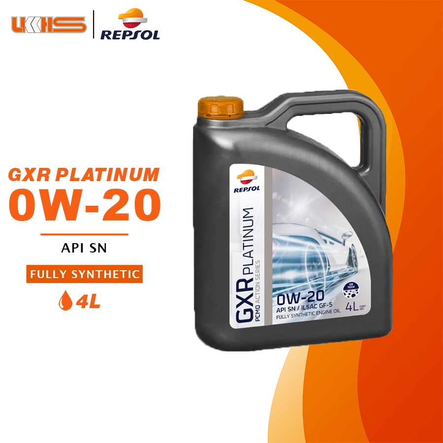 REPSOL GXR PLATINUM 0W-20 API SN FULLY SYNTHETIC ENGINE OIL (4 LITERS ...