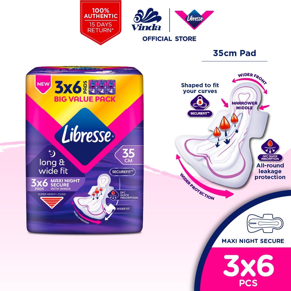 Libresse Wider Back Maxi Night Wings 35cm (3x6s) Shopee Malaysia
