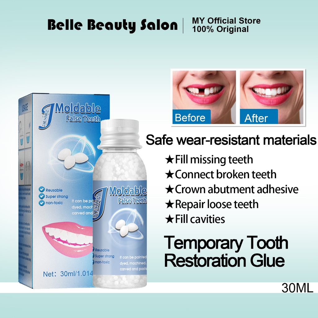 Moldable false teeth DIY gigi palsu silikon 30ml Temporary tooth repair ...